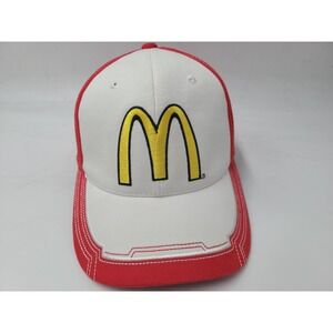 Vintage Jamie McMurray #1 McDonalds Adjustable Hat Cap NASCAR Racing White Red